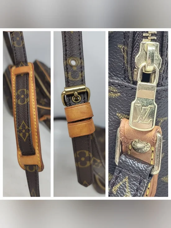 Louis Vuitton Amazone Monogram Canvas Small Crossbody Hand Bag Authentic Vintage - Picture 7 of 14